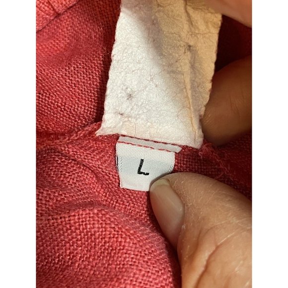 💥Vintage Willow 100% Linen Pants Women's Size Large Red Lagenlook Wide Leg Crop - Picture 9 of 12